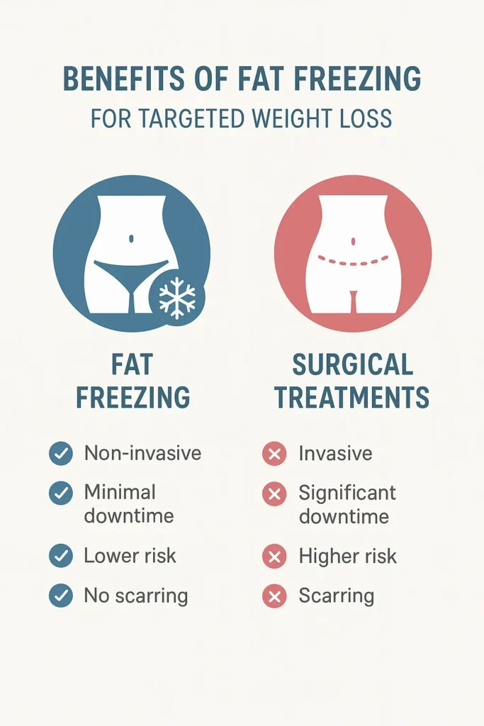graphic showing the benefits of fat freezing Dartford