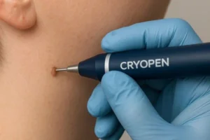 Person receiving skin tag removal Dartford