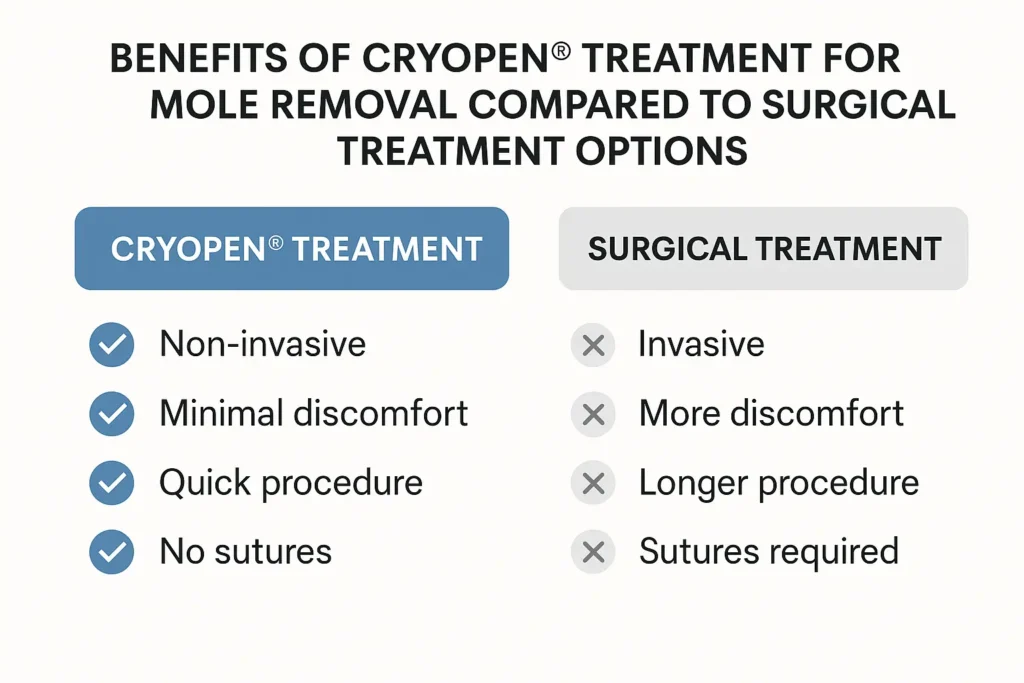 Benefits of facial mole removal Dartford - call our team today to book a consultation